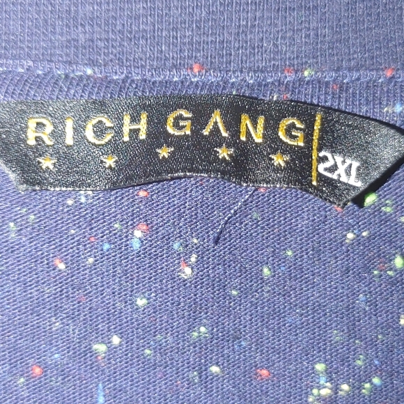 Rich Gang Speckled One Pocket T-Shirt Short Sleeve Men's Size 2x - Picture 6 of 7